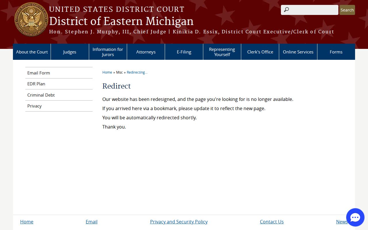Cheboygan County case search federal clerk contact for Bay City records